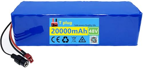 Batería de Litio para Bicicleta Eléctrica de 48V y 20AH Paquete de Baterías de Iones de Litio 13S3P para Motor Scooter Eléctrico de 1000 W PVC Impermeable XT60/T Plug T Plug,48V 20Ah