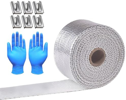 Ruban d'Enroulement pour Échappement - 10 Mètres de Bande de Protection | Feuille de Protection Isolante Thermique - pour Véhicules Automobiles Motocyclettes Voitures Silencieux Turbines Tuyaux d'Écha