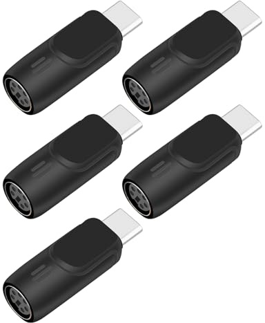 GELRHONR Adaptador USB A PS/2, 5 Unidades, USB C Macho to PS/2 Hembra, Convertidor para Ratón Y Teclado con Cable, Ordenador De Sobremesa, Portátil, Portátil, Color Negro