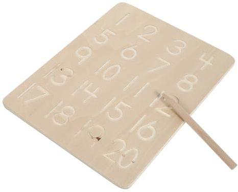 Homoyoyo Tablero de Escritura de Números de Madera de Haya Ranuras, Juguete Educativo Montessori para Reconocimiento y Aprendizaje Temprano de Números, Juego Cognitivo Infantil