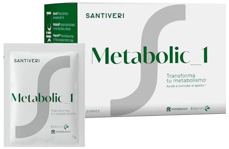 SANTIVERI - Metabolic-1 - Transforma tu metabolismo - Metabolaid®, Café verde, Cromo, Zinc, Azafrán - 21 sobres