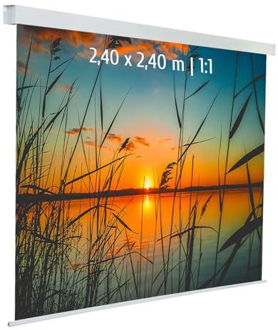 Ecran de Projection motorisé 2,40 x 2,40m - Format 1:1 - Toile Blanche