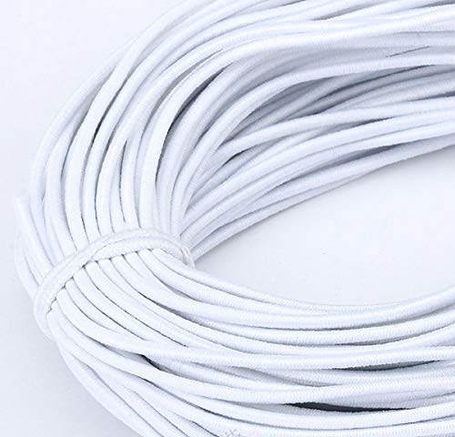 LUMoony MoonyLI 45 Yards 2MM Elastic Rope Bungee Shock Cord Anhängerband DIY Projekte Polyester Bungee String Rope (weiß/schwarz)