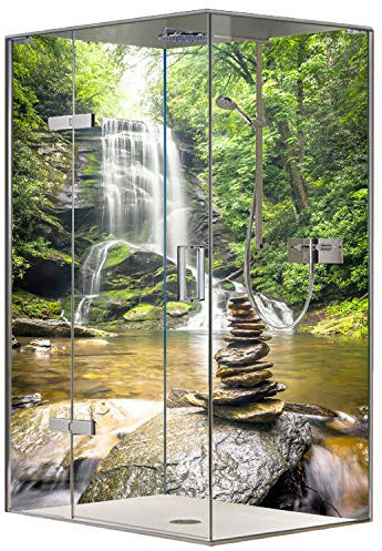 Original FLYERANDPRINT - SHOWER-PLATE, Alu-Dipond, OHNE FUGEN, Fliesenersatz, Duschrückwand, Wunschmaß, Dusche, Bad, Wandverkleidung, Wandverkleidung, DW-17-16 (Set mit 2 Platten, 80 x 200 cm)