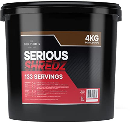 Serious Shredz 4kg – Diet Whey Protein Powder – Contains L-Carnitine L-Tartrate and Green Tea Extract – Supports Lean Muscle Growth, 133 Servings – The Bulk Protein Company (Double Chocolate)