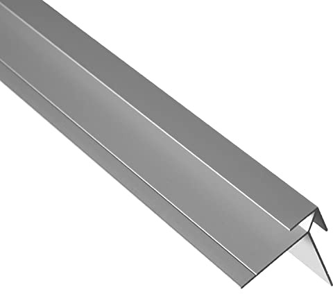 S-Polytec Aluminium Eckprofil, Alu Winkelprofil, Alueckprofil für HPL Platten 6mm und 8mm, eloxiert, verschiedene Längen und Größen (1, Eck- Profil 6mm (1 Meter)), Silber