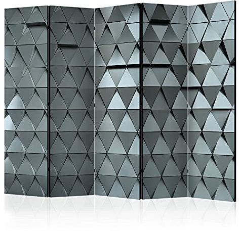 murando - Paravent Raumteiler Abstrakt, 225x172 cm, 5-teilig, Wohnzimmer | Mobiler Sichtschutz, sofort einsatzbereit, Holzrahmen, ideal fürs Wohnzimmer oder Büro, geruchsneutral, lichtbeständig