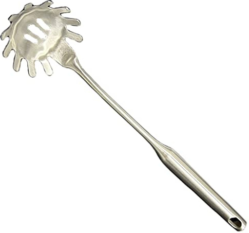 A · HOUSEWARE Pasta Spoon Server 304 Stainless Steel Slotted Spaghetti Ladle Kitchen Colander and Strainer Scoop Cooking Utensils Heat Proof Strong Sturdy Easy to Clean