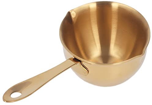 Edelstahl Milch Pfanne, Mini Butter Wärmer Topf Profession Elle Kochs Auce Pfanne mit Ausgießer für Milch Schokolade Heißes Öl (Gold)