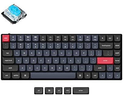 Keychron S1 Ultra-schlankes 75% US-Layout QMK Benutzerdefiniert Mechanische Tastatur mit Kabel Hot-swap-fähige 84 Tasten RGB-LED-Hintergrundbeleuchtung Niedriges Profil Gateron Blauer Schalter