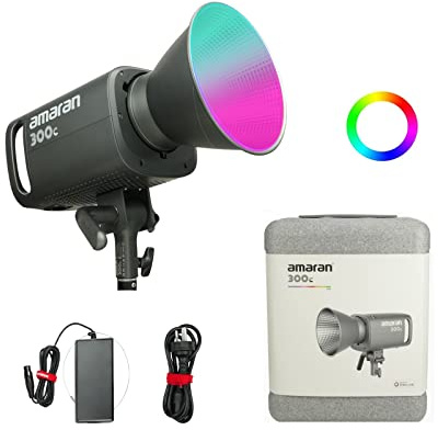 Aputure Amaran 300C RGBWW COB LED Video Light, 300W 2500k to 7500k Bowens Mount Continuous Light for Photography