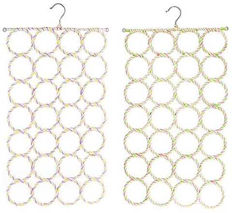 Bohue 2Pcs Bird Swings Stand Parrot Hanging Climbing Net 28 Laps of Climbing Net Bird Toys Cotton Rope Hammock Ladder Circle Swing Frame