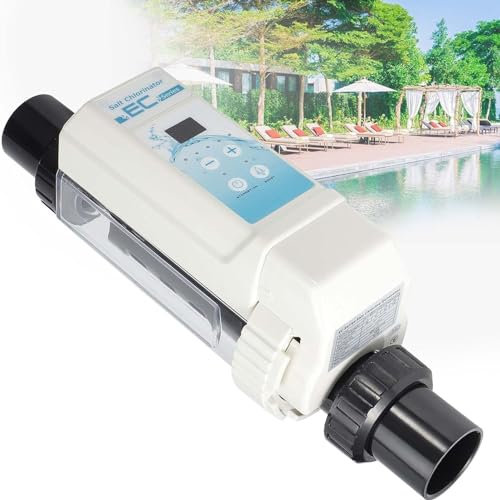 ExoticaBlend Clorador Salino, Clorador Automático de Agua Salada para Piscinas, Generador de Cloro SPA Electrolizador Clorador salino para Piscinas,12g/h