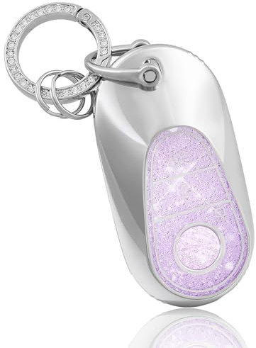 OFF WE GO for Mercedes Benz Key Fob Cover with Keychain, Soft TPU Protection Key Fob Case for 2020-2022 Mercedes Benz S-Class G-Class E-Class C-Class Key Shell (Purple)
