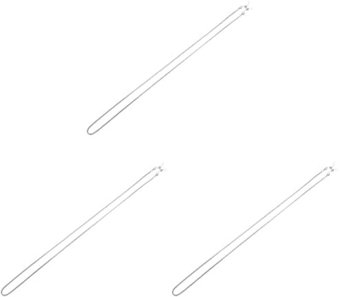 VALICLUD Brillenkette, Brillenketten für Damen, stilvolle Edelstahl-Brillen-Halter, Perlen, Brillen-Halter, Augenglashalter, Halsketten, Brillenhalter um den Hals, 2 Stück, 3 x Silberfarben,