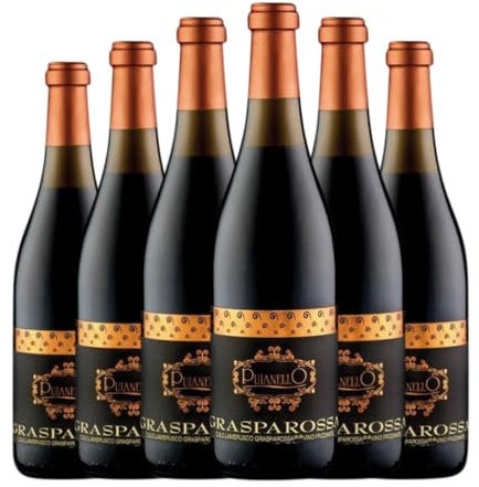 Puianello Lambrusco Grasparossa Emilia Romagna 75 cl Vino tinto (Caja de 6 Botellas de 75 cl)