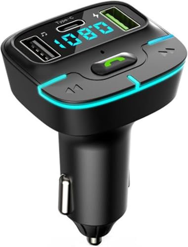 PEBBLE HUG Bluetooth Adapter For Car, LED Display, Effortless Hands-Free Calls, Compact Design, Stable Connection, Superior Sound Quality, USB Port, Quick Charge