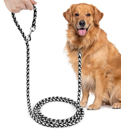 vsshe Hundeleine 2.5 Meter, mit Reflektierend Hundeleine Geflochten, für Große Mittelgroße Hund Extreme Kraft bis 200 kg, Verstellbare Schleppleine Hund Leine