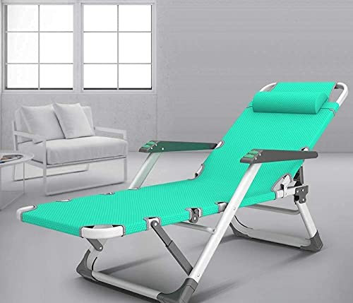 QHFTREX Klappstuhl Klappbarer Chaiselongue-Stuhl für den Außenbereich, mit Kissen, Schwerelosigkeit, verstellbare Liegestühle, Garten-Campingstuhl, Liegestuhl (Farbe: H) powerfully