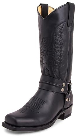 HCDZF Männer Western Cowboy Stiefel Retro Herren Stiefel Bestickte Männer Mittelkalbstiefel
