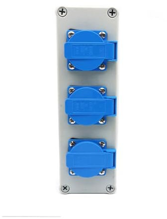 distributore di corrente da parete Prese impermeabili for esterni for elettrodomestici con scatola 16A tre pannelli elettrici a cinque fori 10A Scatola di alimentazione industriale impermeabile 220V(M