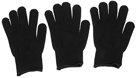 IWOWHERO Hitzebeständige Schutzhandschuhe Für Lockenstab 3 Stück Baumwolle Hitzeisolierend Für Friseursalon Und Haushalt