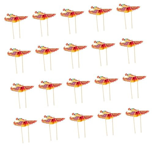 HEMOTON 20 Sätze Latte-Drache Drachenmaterial aus Papier Papierdrache bastelset basteln für toys Materialien zur Herstellung von Drachen Drachen-Bastelsets Stock Colorful