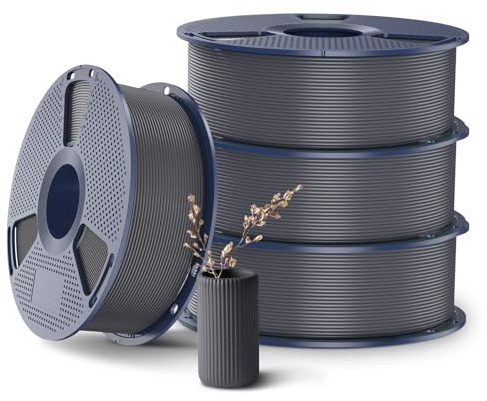 SUNLU 4KG High Speed PLA+2.0 Grau Filament 1.75mm, PLA Plus 2.0 Filament | 600mm/s Hochgeschwindigkeits Filament PLA+ 2.0, Hohe Zähigkeit & Schlagfestigkeit, Grau 4000g