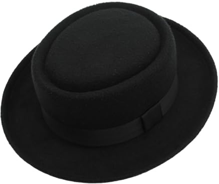 Pork Pie Hut, Westernhut, kurze Krempe, für Damen, Herren, Freizeitkleidung, Herren, Unisex, Bowler, Schwarz, Quadrat A, M