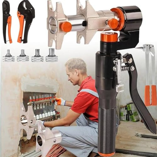 OZBME Pinza per crimpatura di Tubi con utensile di serraggio Idraulico PEX, Kit di espansione elettrica Ricaricabile, Utensili per Tubi PEX da 16/20/25/32 mm