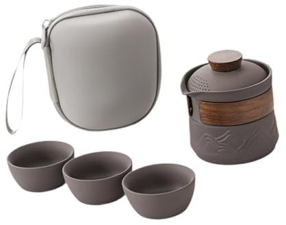 Gcljlmy Service à thé de voyage, ensemble de théière Gong Fu facile à manipuler, ensemble de tasses à thé chinoises pour l'extérieur, la maison