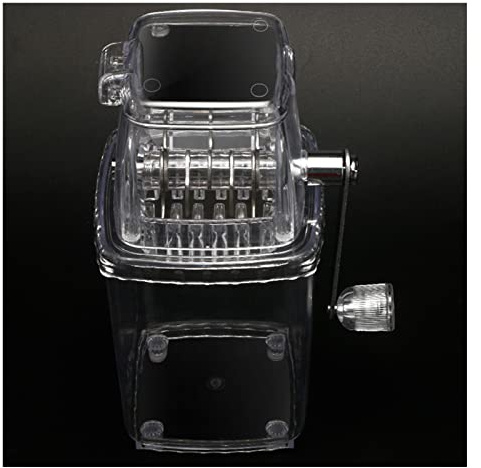CFTGIW Tritaghiaccio Portatile .25L Tritaghiaccio Manuale Fai-da-te a Manovella per Uso Domestico in Campeggio all'aperto Chopper Trasparente Dotato di Lame Sta Portatile a Mano (#1)