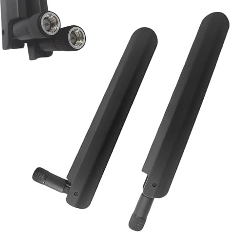Antena WiFi 6E de doble banda 2.4/5/5.8GHz 12dBi de alta ganancia - Conector MIMO RP-SMA para router, tarjeta de red inalámbrica, adaptador USB, cámara IP y videovigilancia - Compatible con Bluetooth