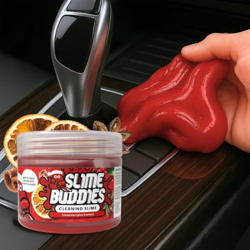 Slime Buddies Gel de masilla limpiadora | Gel de limpieza de coche para interiores y rejillas de ventilación, limpiador de teclado de computadora, MacBook y laptop | Limpiador de polvo de superficies
