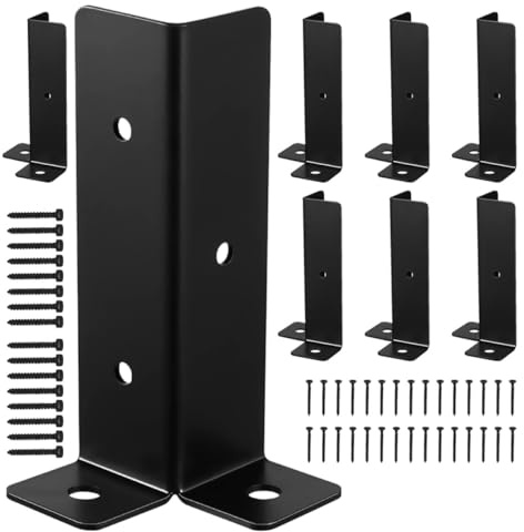 SOESFOUFU 8pcs Wood Post Base Brackets Heavy Duty Metal Deck Post Anchor Bases for Gazebo and Patio Fence Support Wood Fence Stabilizer with Bolt-Down Design for Outdoor Stability