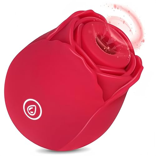 Rose Vibrator Sex Toys - Upgraded Adult Toys with 10 Sucking & Vibrating Modes for Women Clitoral Nipple, Sucking Vibrator Clitoral G Spot Vibrators for Women Sex Toyscouples Adult Sex Toy Games-Red