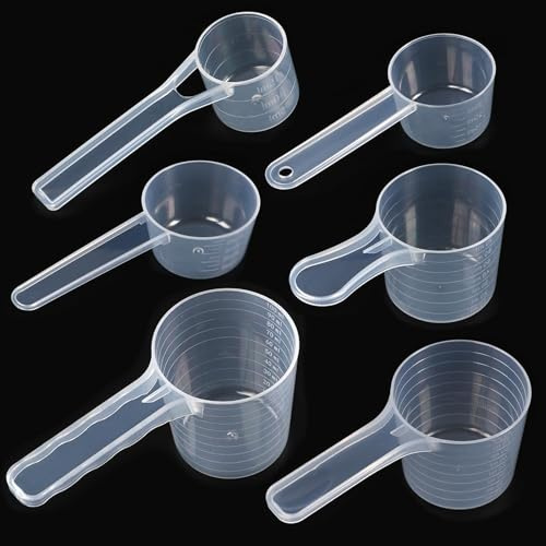 Cucharas Medidoras Transparentes Con Graduaciones,Juego De 6 Dosificador Creatina,Measuring Spoons,Scoop Proteina,para Hornear,Cocinar,Café,Detergente,Proteínas Y Creatina(50g 40g 35g 25g 15g 7.5g)