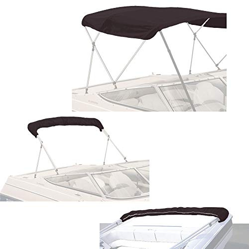 Savvycraft Funda de Reemplazo de Toldo Bimini de 4 Arcos, Lona Marine Grade Duradera para Barco, Instalación Fácil con Cremalleras, 4 Arcos, 96 L x 85-90 W, Color Negro