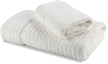 Caleffi Stripe Asciugamano con Ospite, Cotone , Panna, Standard, 73856