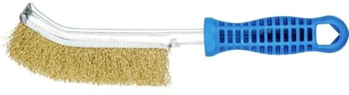 PFERD HBG Hand Brush Curved | 1 Row Brass Wire Diameter 0.30 | 43698002 - For Hard to Reach Areas