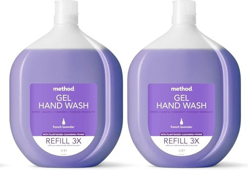 Method Hand Wash Refill, French Lavender, 2x 1L (Pack of 2)