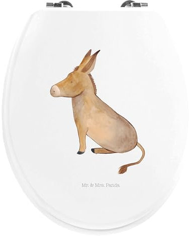 Mr. & Mrs. Panda Motiv WC Sitz Esel - Geschenk, Tiermotive, WC-Sitz, Toilette, Gute Laune, Toilettendeckel, lustige Sprüche, Klobrille, Mut,