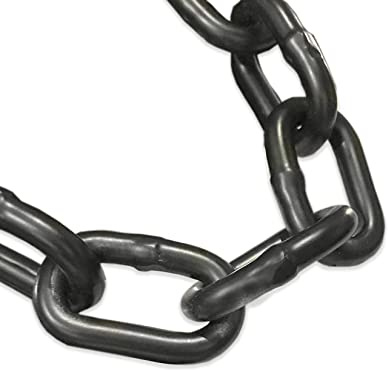 3/16 x 10' Black Powder Coated Safety Chain | Grade 30 Proof Coil | UV Protection | Heavy Duty Steel | Swing Set Barrier Gate (Working Load Limit: 750 LBS)