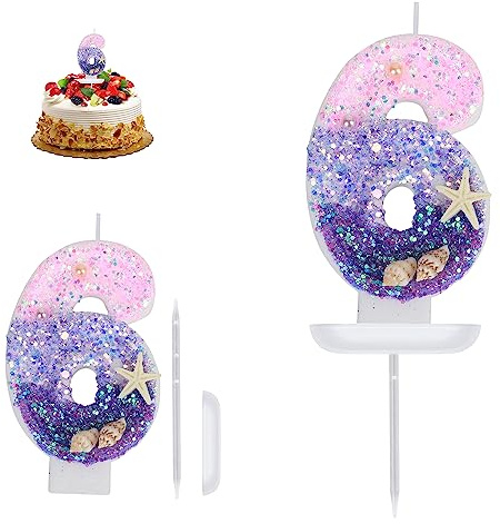 Meerjungfrau Geburtstagskerzen - Deko für Torte & Kuchen, Kindergeburtstagsparty