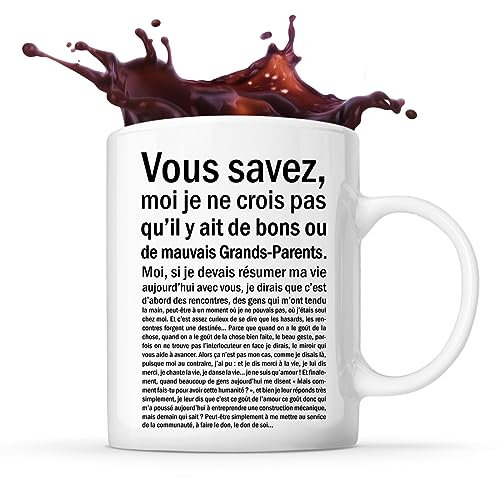 Planetee Tasse Grands-Parents Situation Blanche | Mug Homme Café Thé Idée Cadeau Humour Collègue famille Anniversaire Noël