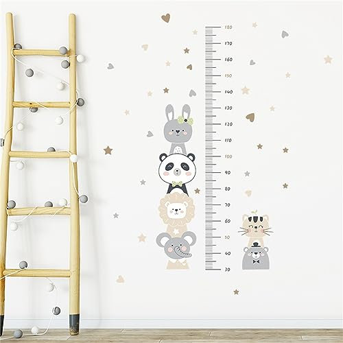 Hava Kolari Kinder Messlatte Höhe Diagramm Wandtattoo, Höhentabelle Wald Tiere Wandaufkleber Baby Wachstum Wandlineal Wandsticker Aufkleber für Mädchen Babyzimmer Kinderzimmer