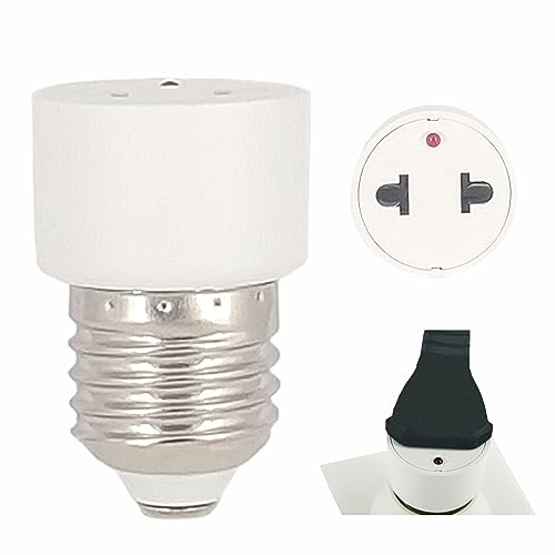 YinzPlus E27 Lampen Steckdose Adapter - E27 Lampenfassung zu EU-Steckdose, 250V/2A, Weiß, Einfach Installieren MEHRWEG 2 Stück