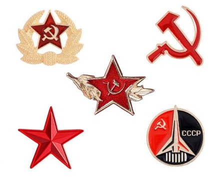 lihonzhiVintage Soviet Pin Set USSR Military Badge, Red Army Star Hat Pin, CCCP Badges Communism Insignia Brooch 5