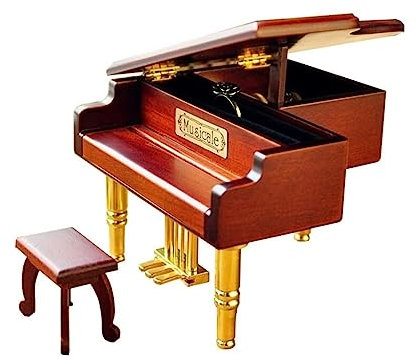 NTTNL Spieluhren Exquisite Klavier-Spieluhr, hochglänzender brauner Flügel und Tisch, for Basteln von Musik Geschenke