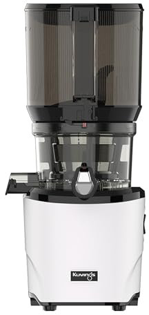 Kuvings AUTO10 Cold Press Juicer White - Hands-Free Masticating Juicer With 240W Motor - Quiet Electric Machine With 100 Ounce Batching Hopper for Juice, Smoothies, Nut Milk, and Sorbets